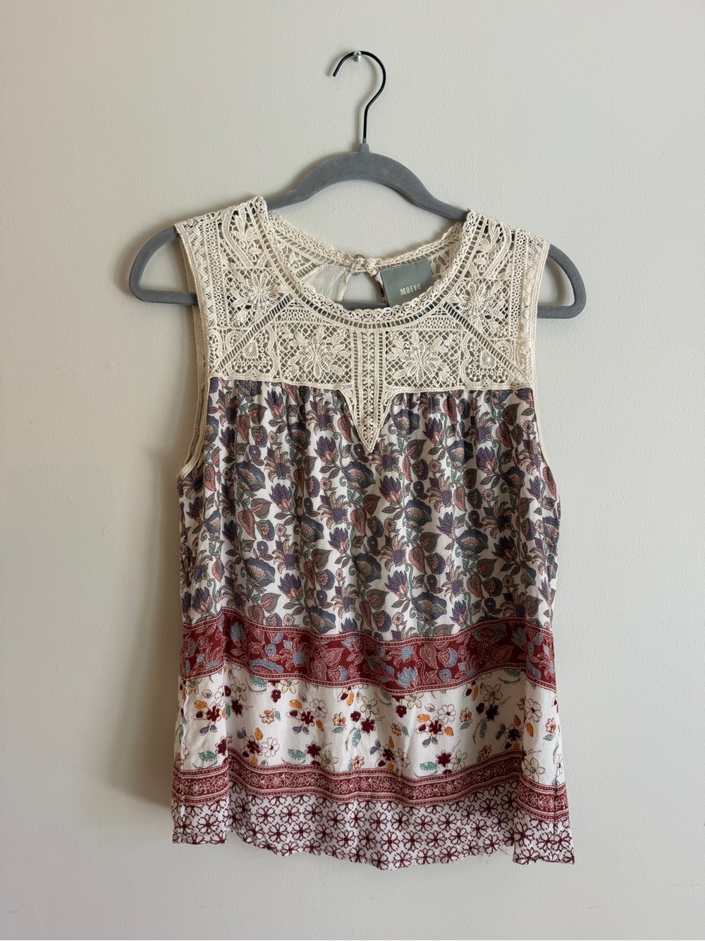 M Maeve Anthropologie Floral Crochet Lace Top Medium Boho Cottagecore